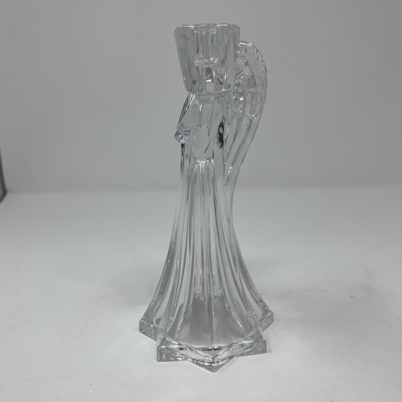 Angle Clear Glass Winged Decorative Holiday Candleholder - Picture 3 of 8